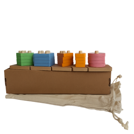 Juego Montessori de figuras geométricas encajables